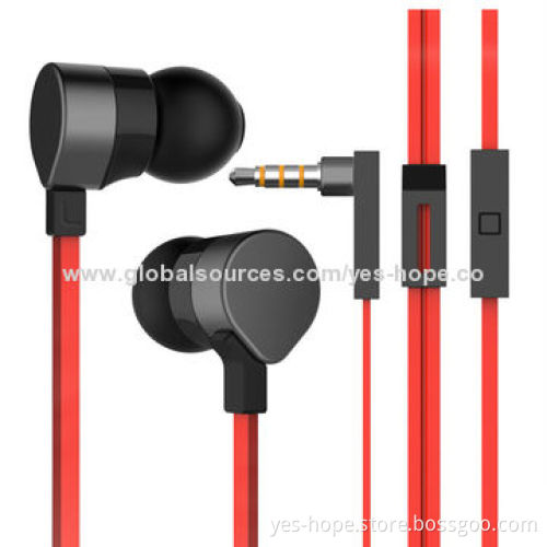 New stereo metal earphone with flat cable